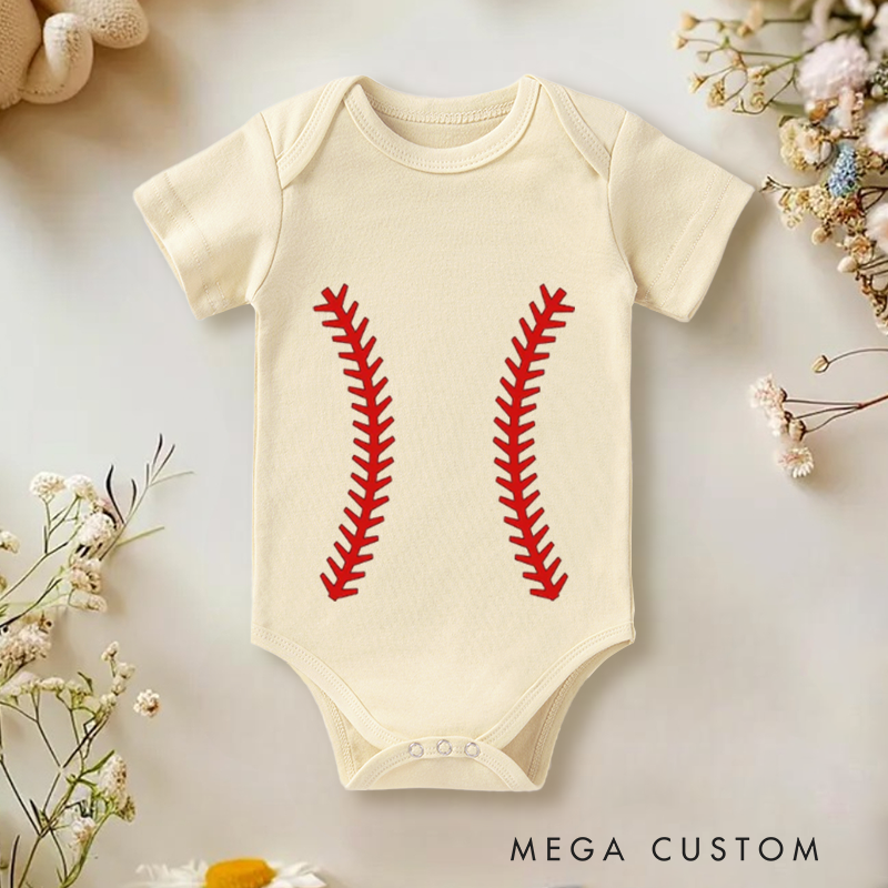 Personalized Soccer Baby Onesie with Unique Double‑Sided Print Design, Soft Cotton Fabric and Editable Name & Number