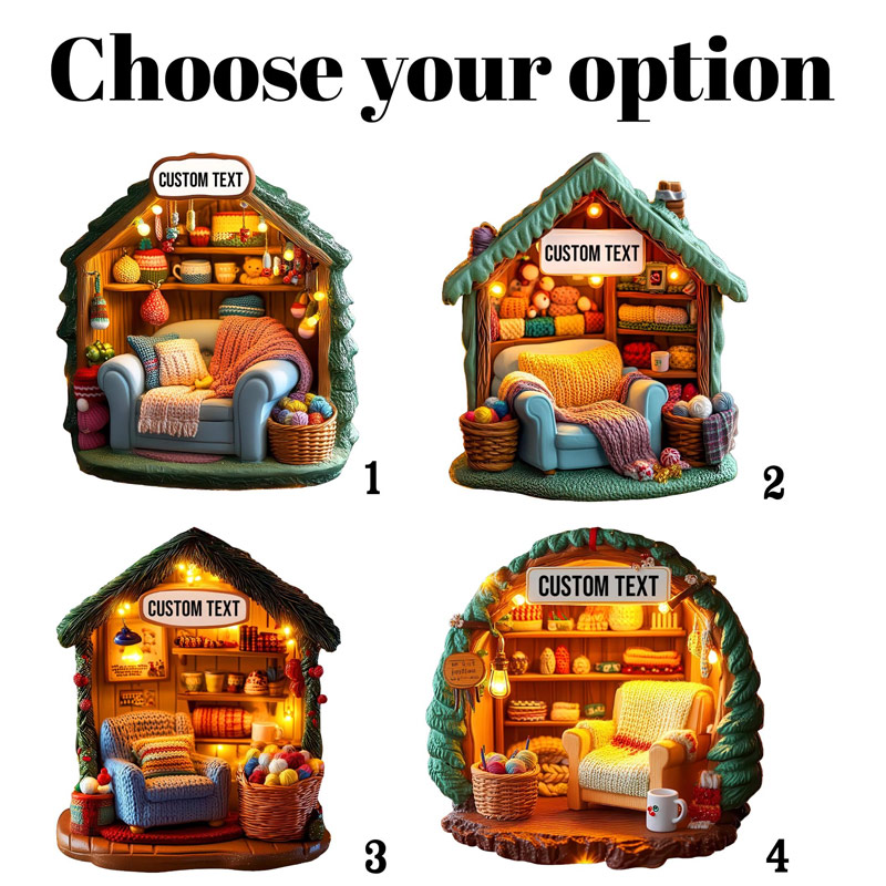 Personalized Knitting Room Acrylic Ornament 2025 Custom Gift for Knitting Lovers