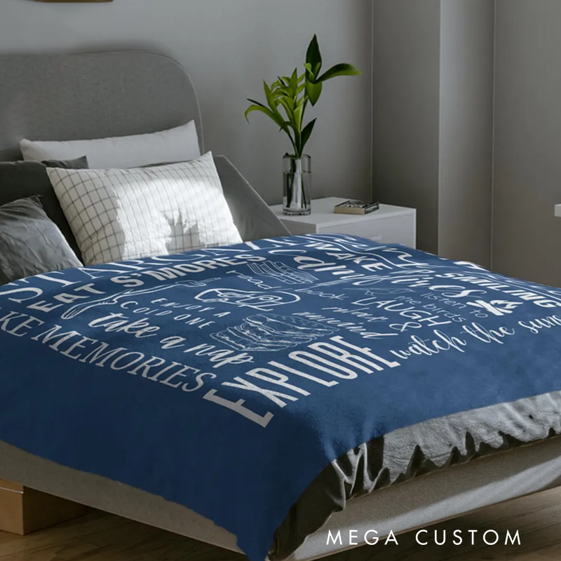 Personalized Camping Blanket Camp Rules Camping Gift for Mom Rv Throw Blanket Christmas Gift for Camper Rv Gift for Couples Camp Lover Gift