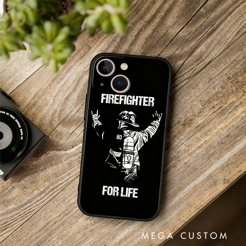 Personalized Firefighter Phone Case with Custom Name and Fire Rescue Design Gift for Firefighters and Firefighting Supporters