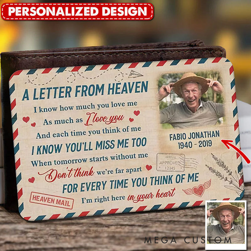 Personalised Memorial Wallet Card A Letter From Heaven Metal Keepsake Gift In Memory Gift Memorial Cards Memorial Gift From Photo