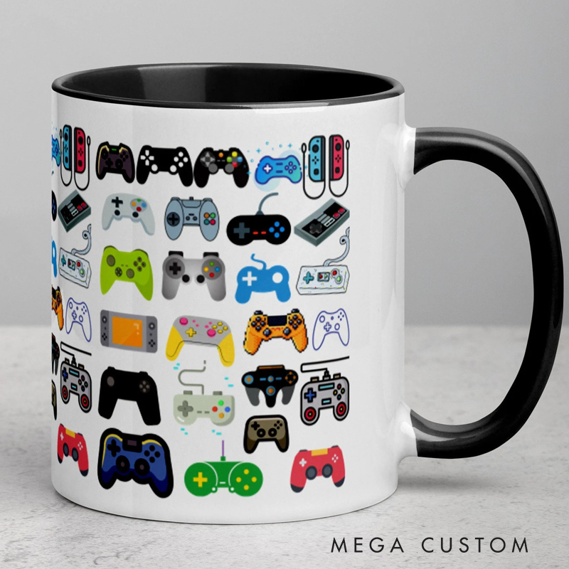 Personalized Game Controller Mug Gamer Coffee Mug Funny Gaming Gift for Geek
