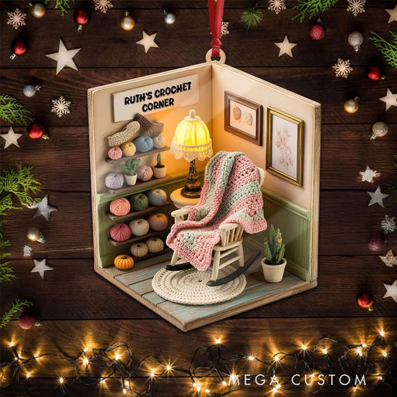 Personalized Crochet Ornament Craft Room Decoration Christmas Tree Decoration for Knitting Lovers