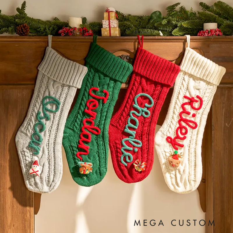 Personalized Christmas Stocking Custom Name Knit Stocking Toddler Knit Stocking Christmas Stocking Day
