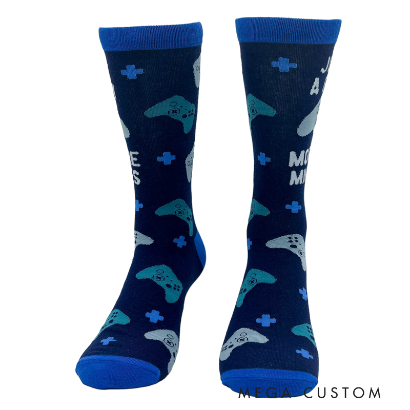 Personalized Just a Few More Minutes Video Gamer Sock Game on Socks I'm Gaming Gaming Controller Funny Socks Gifts for Him Geek