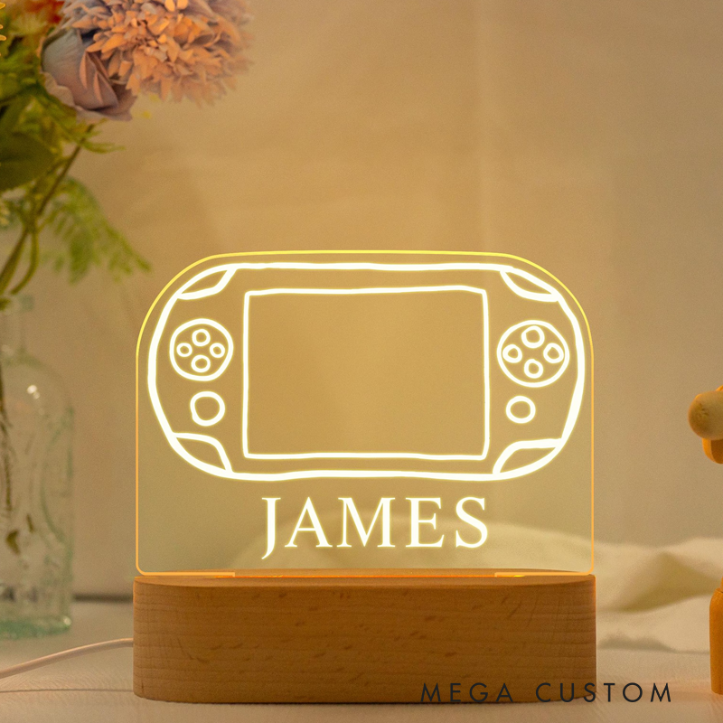 Personalized Game Console Night Light Custom Game Console Desk Lamp Gamer Room Decor Gift for Gamer Birthday Gift for Kids Gaming Light