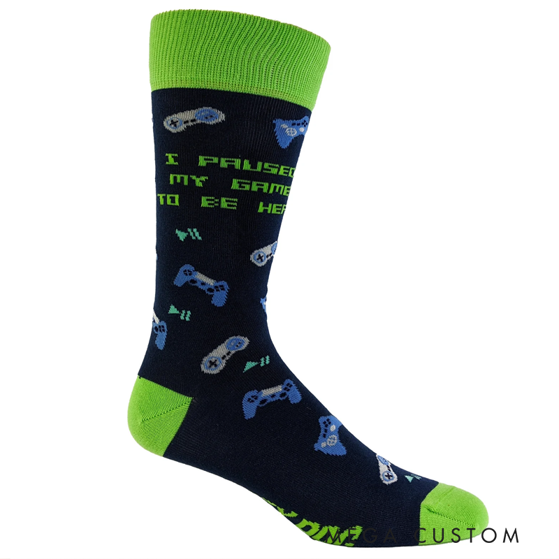 Personalized Video Gamer Sock Paused My Game for This Sock Kids Funny Socks Game on Socks Im Gaming Gifts for Him for Game Geek Lover