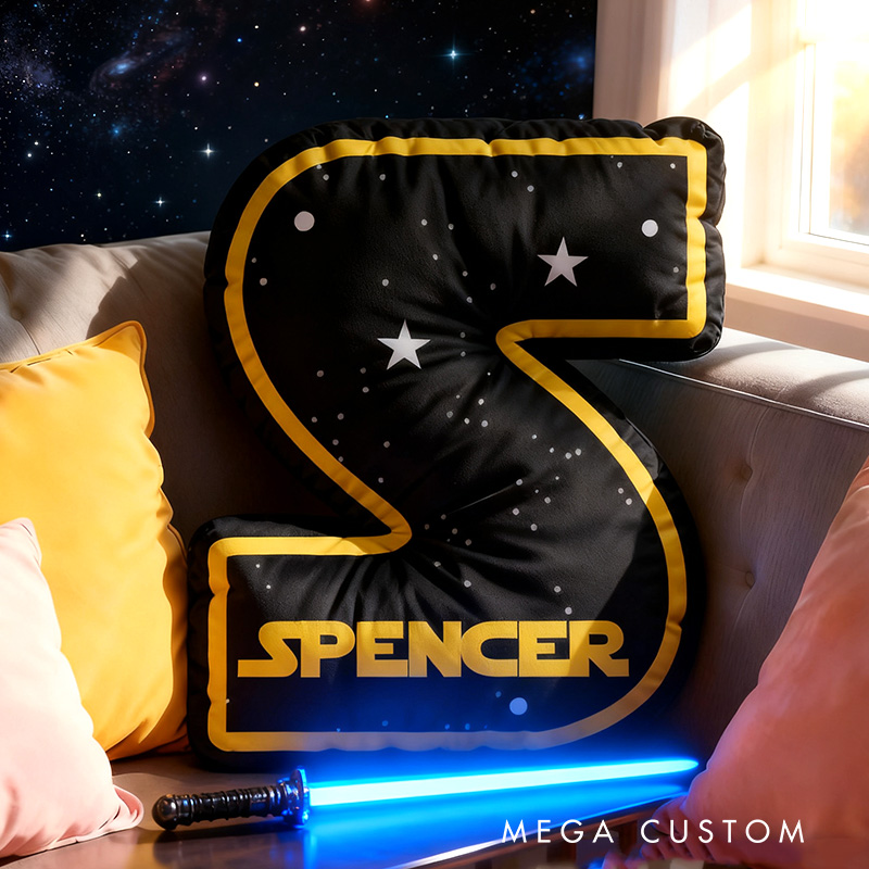 Personalized Galaxy Alphabet Shaped Pillow for Movie Lovers Initial Pillow Christmas Gift for Kids