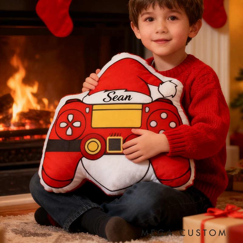 Personalized Game Controller Pillow Game Player Pillow Christmas Gamer with Name Gift for Kid Gamer Lover