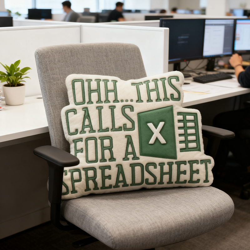 Personalized Excel Table Series Funny Pillow Data Lovers and Spreadsheet Wizards Pillow Gift for Geek Nerd Lover