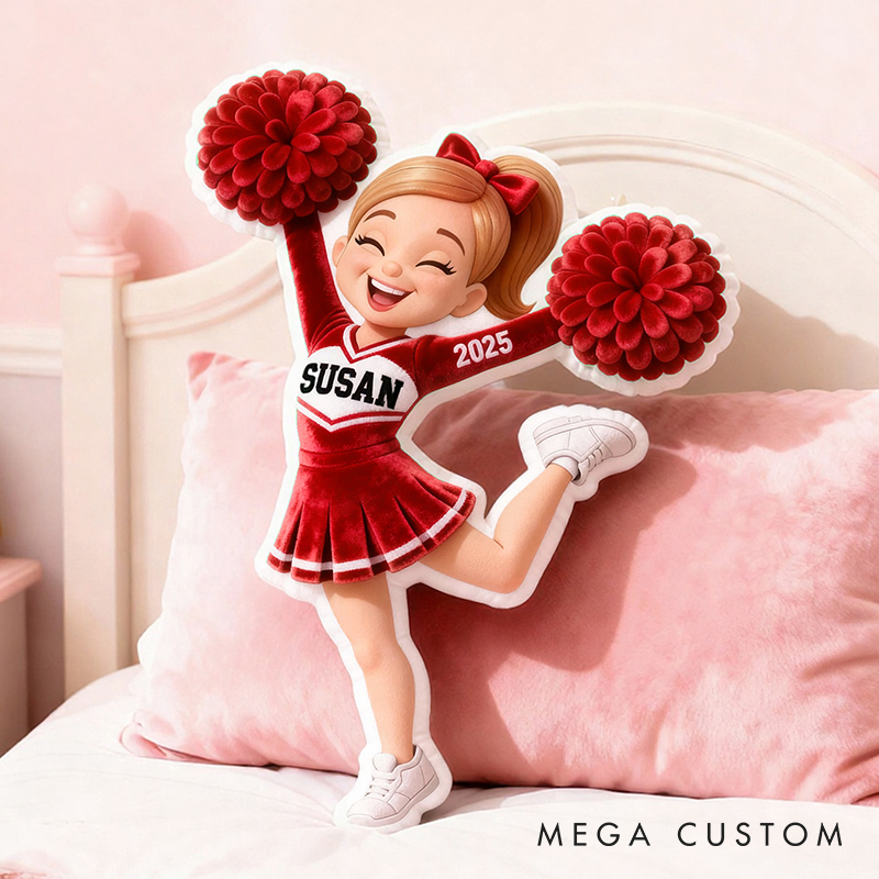 Personalized Cheerleading Spirit Pillow with Custom Name and Year for Cheer Fans and Athletes