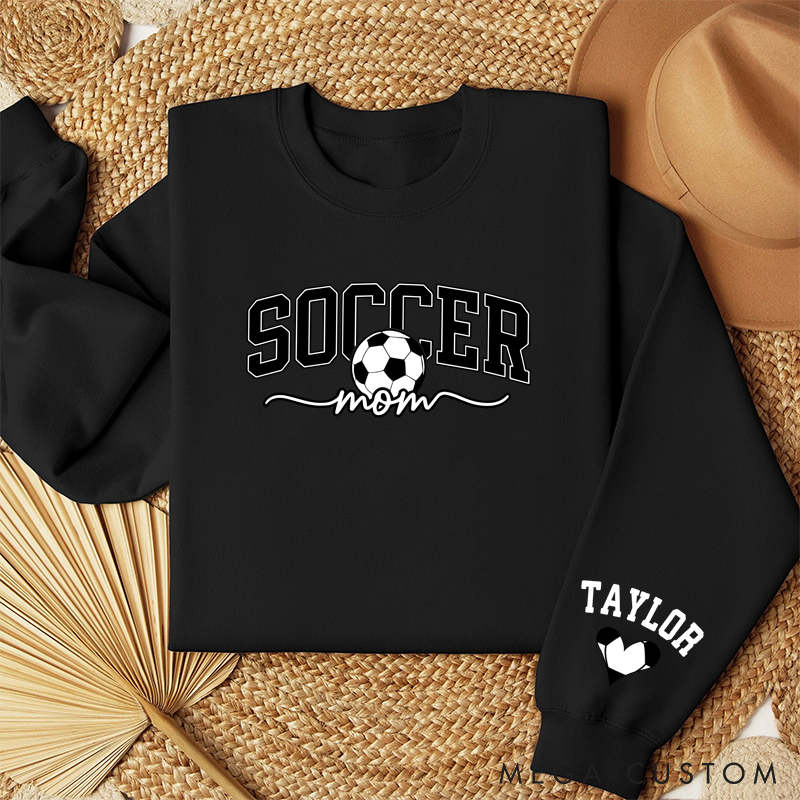 Personalized Soccer Mom Sweatshirt with Custom Name and Stylish Graphic Design
