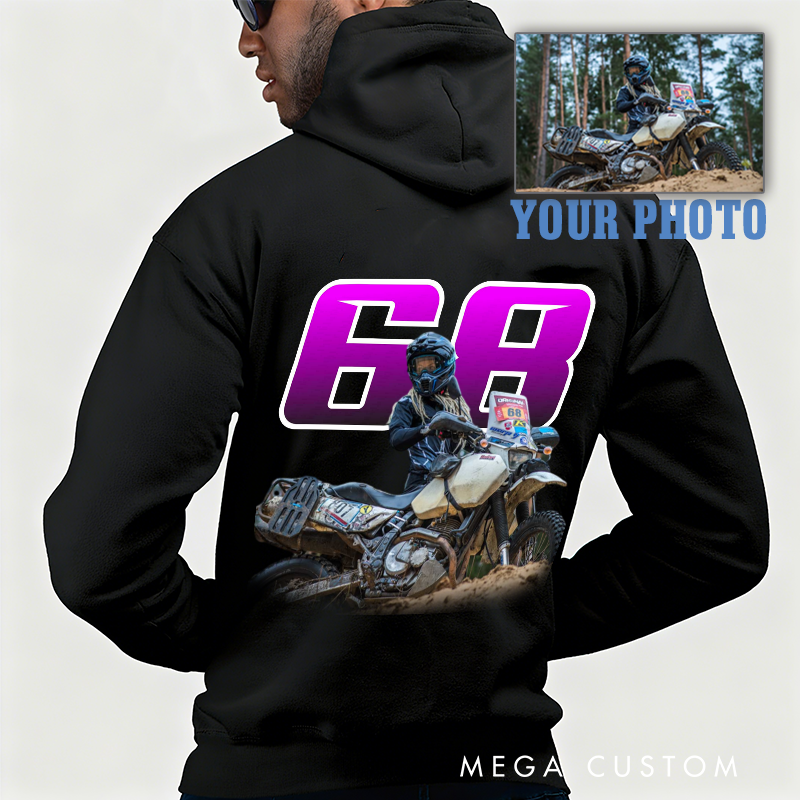 Personalized Dirt Bike Hoodie with Custom Number and Graphic Design Perfect Gift for Motocross Enthusiasts