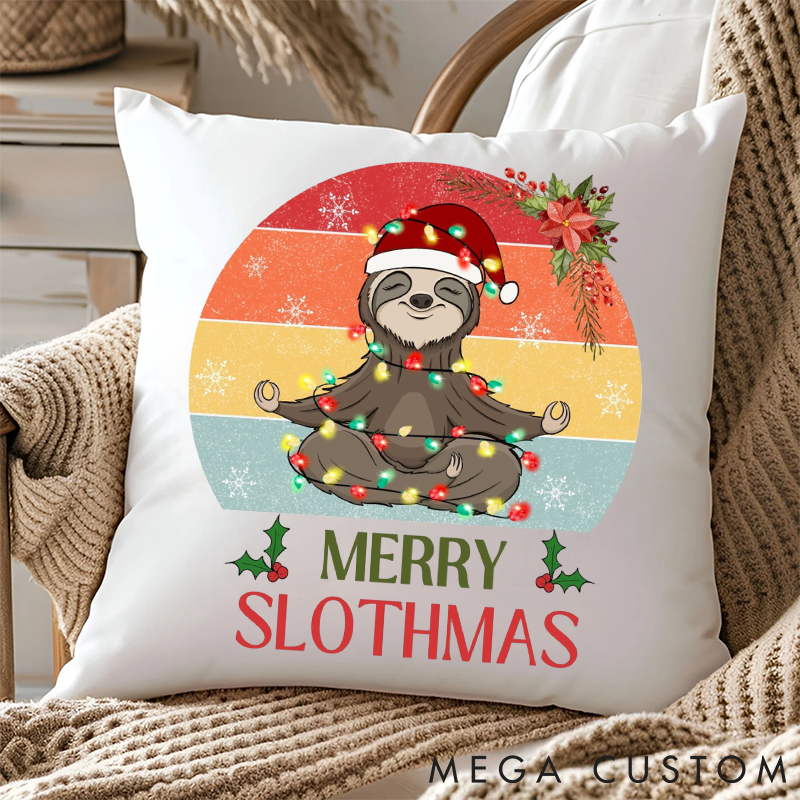 Personalized Sloth Yoga Pillow Funny Yoga Pillow Cozy Holiday Decor for Yoga Lovers Funny and Relaxing Gift Idea