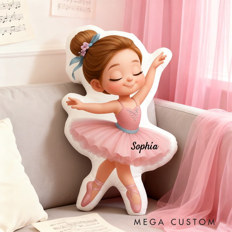 Personalized Ballet Girl Shaped Pillow for Dance Lovers Pillow Christmas Gift for Kids