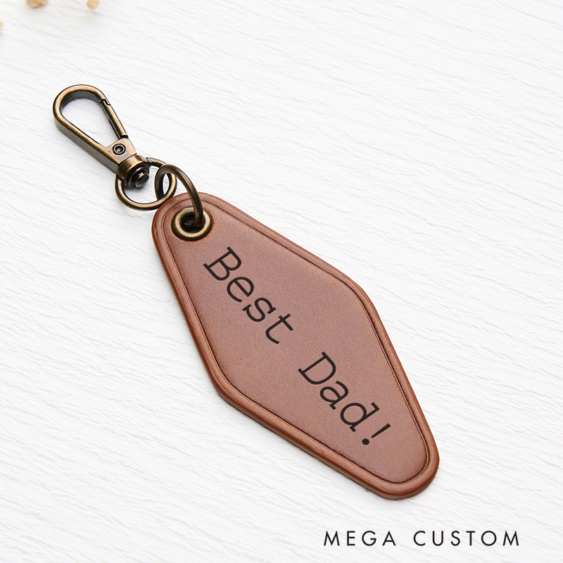 Personalized Leather Keychain for Men Custom Keychain with Name Engraved Leather Key Chain Anniversary Gift for Him Groomsmen Gift Birthday Gift for Dad Boyfriend Husband