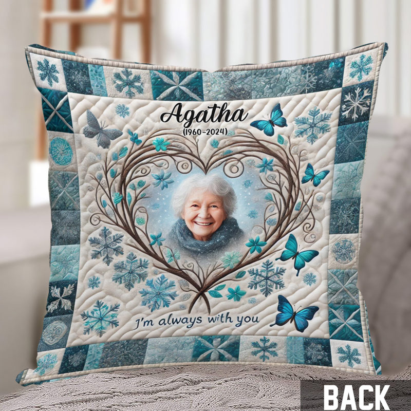 Personalized Memorial Photo Throw Pillow I'm Always With You Graphic 3D Print Pillow Memorial Gift for Loss of Loved One