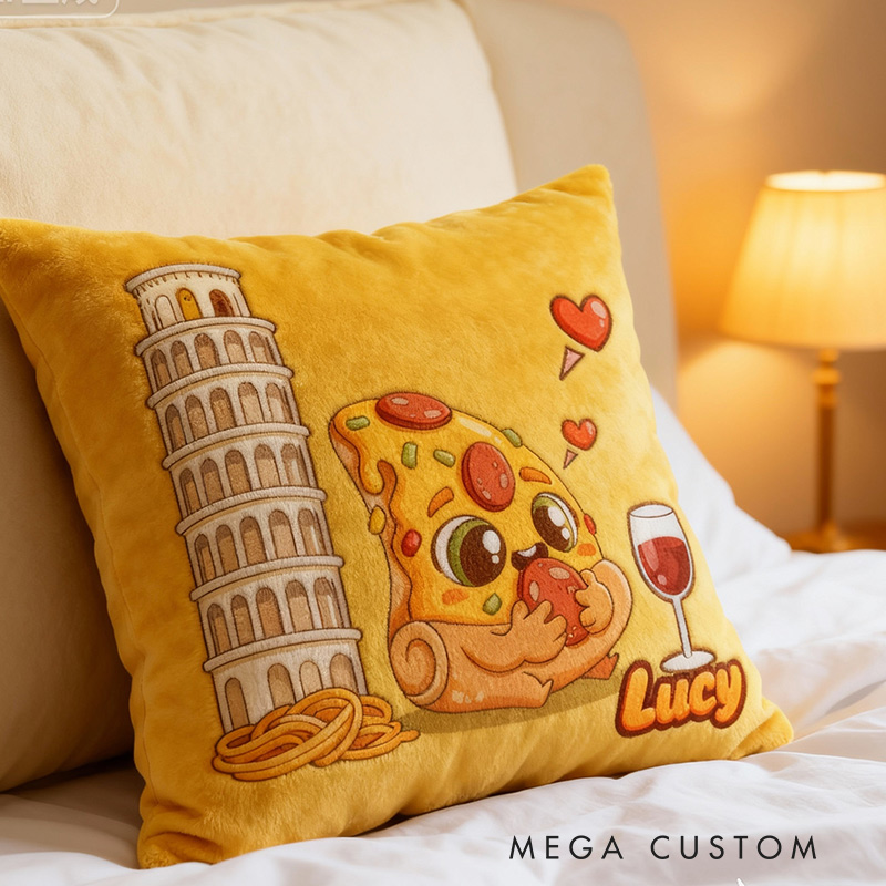 Personalized Graphic 3D Print Italian Delight Pillow for Travel Lovers