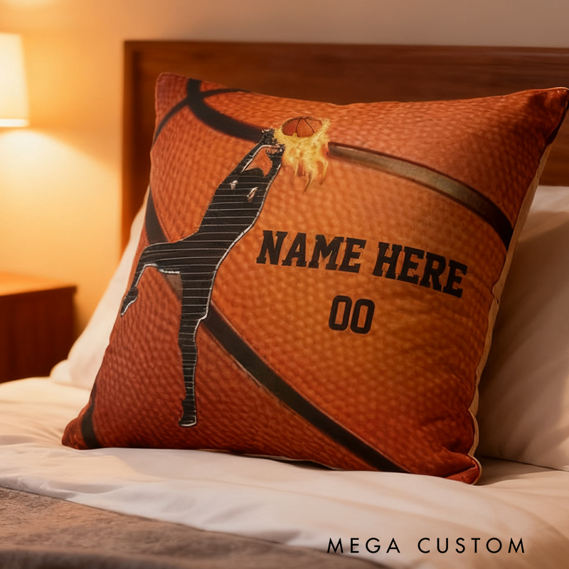 Personalized Basketball Pillow with Custom Name and Number Design