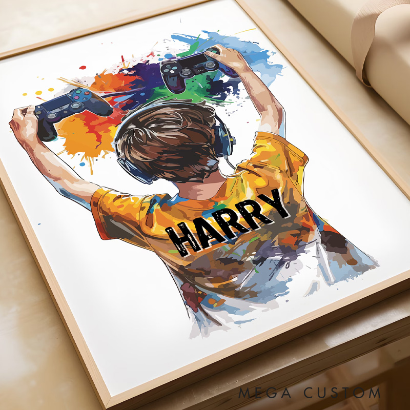 Personalised Gaming Wall Art Prints Gaming Prints Boys Bedroom Decor Kid Bedroom Gamer Decor Games Room Decor Gamer Prints