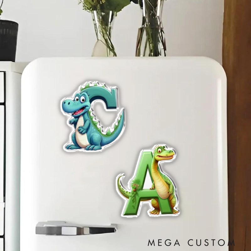 Personalized Cute Dinosaur Fridge Magnet Custom Kids Gift Christmas Gift