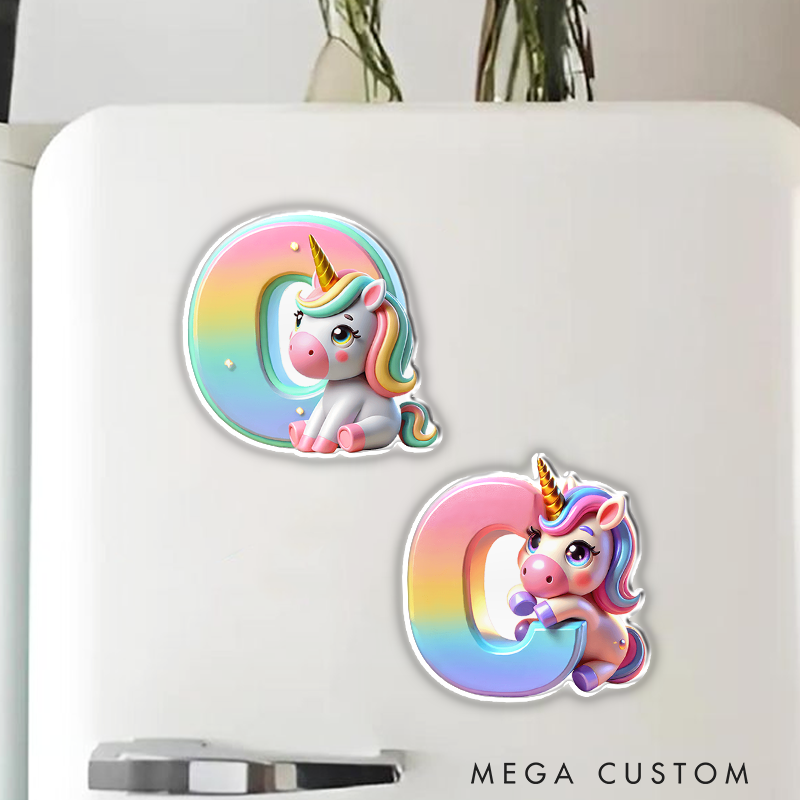 Personalized Cute Unicorn Fridge Magnet Custom Kids Gift Christmas Gift