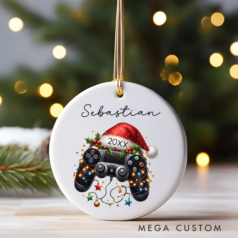 Personalized Kids Gamer Controller Ornament Gamer Christmas Decor Gamer Ornament Toddler Ornaments for Christmas Funny Gaming Gift for Geek
