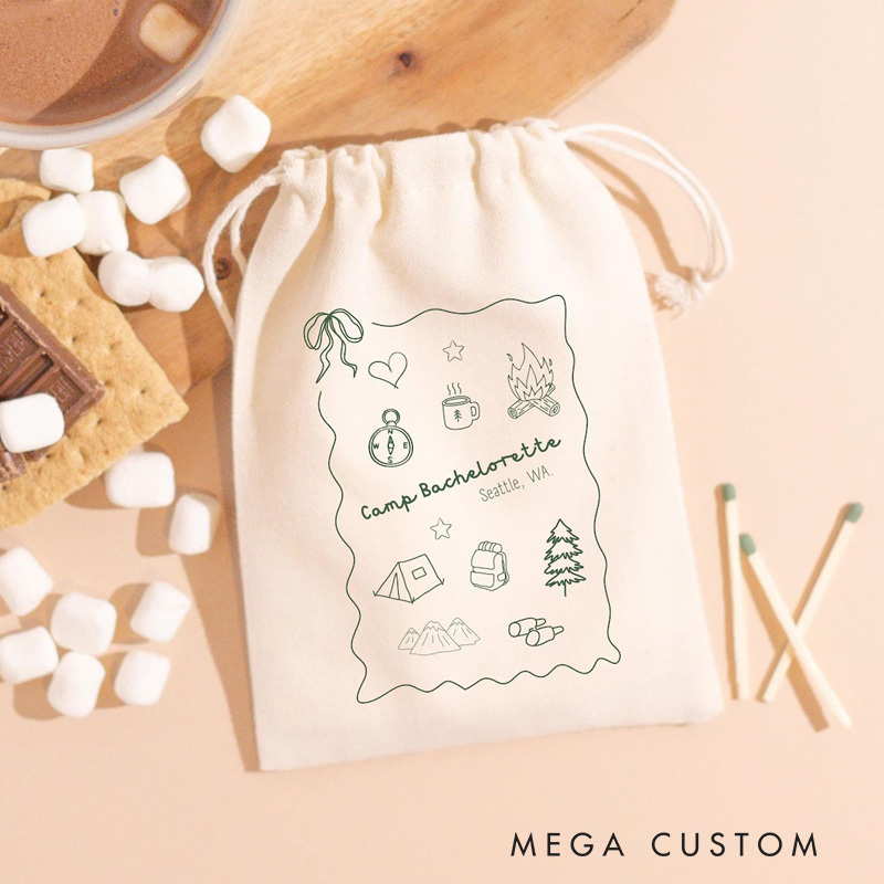 Personalized Camping Crew Party Favor Bags Custom Camping Favors Bags Outdoor Camp Party Gift