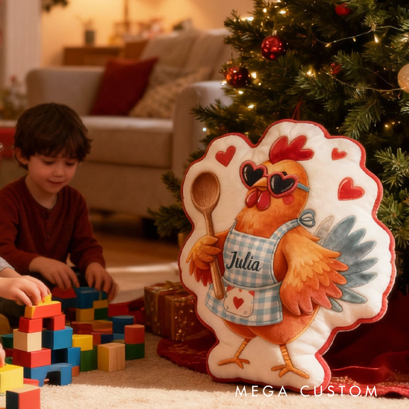 Personalized Cooking Chicken Throw Pillow Graphic 3D Print Baking Baking Pillow with Name for Kids Baker Birthday Gift