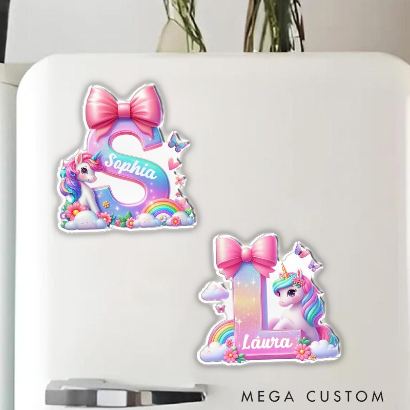 Personalized Cute Cartoon Unicorn Fridge Magnet Custom Kids Gift Christmas Gift