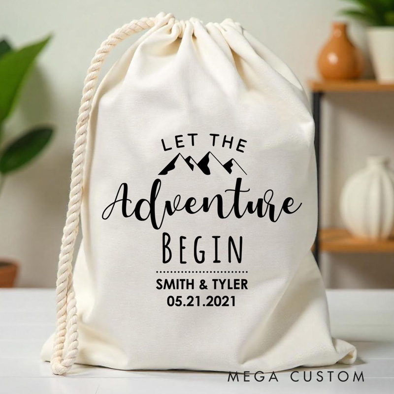 Personalized Let the Adventure Begin Party Favor Bags Mountain Camping Party Favor Bags