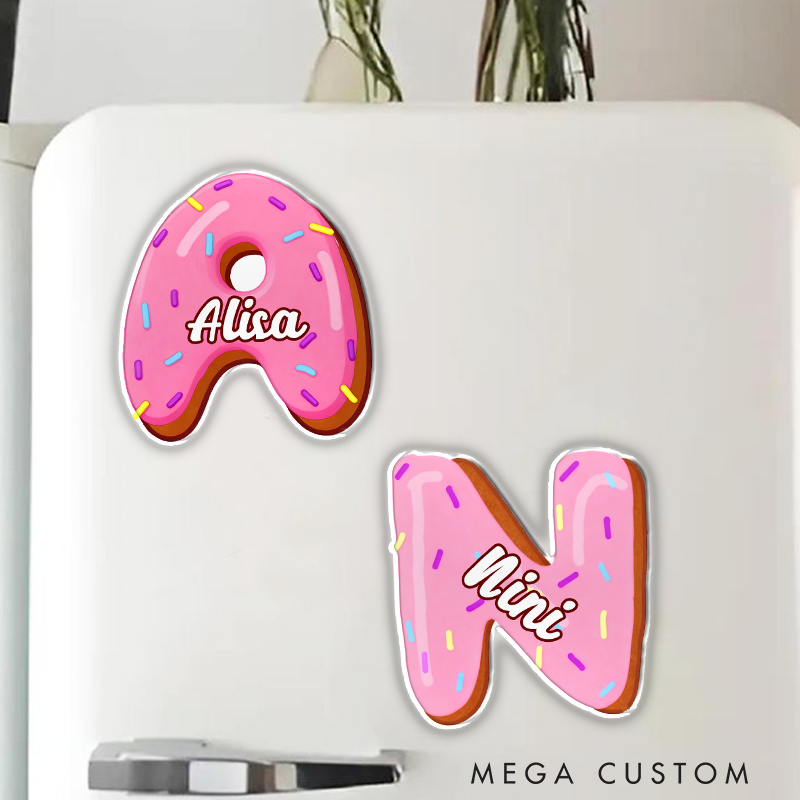 Personalized Cute Donut Fridge Magnet Custom Kids Gift Christmas Gift