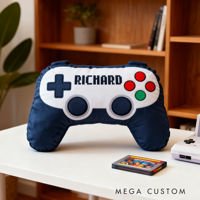 Personalized Graphic 3D Print Vintage Game Controller Shaped Pillow for Game Lovers Plush Pillow Christmas Gift for Kids