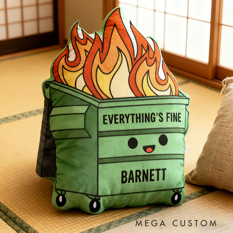 Personalized Satirical Humor Pillow Life Is a Dumpster Fire Pillow Gifts for Geek Nerd
