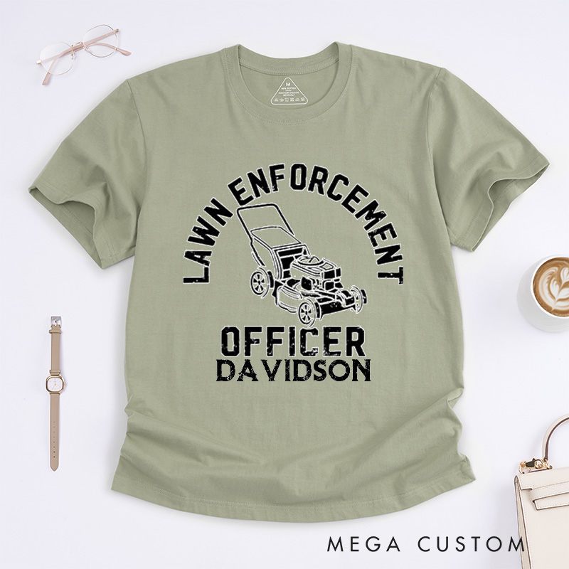 Personalized Lawn Enforcement Officer Classic T-Shirts Gardener Shirt Lawn Tee Aesthetic Shirt Gift for Garden Lovers