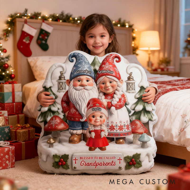 Personalized Blessed To Be Called Grandparents Pillow with Custom 1-10 Kids Name Home Decor Christian Gift for Christmas Family