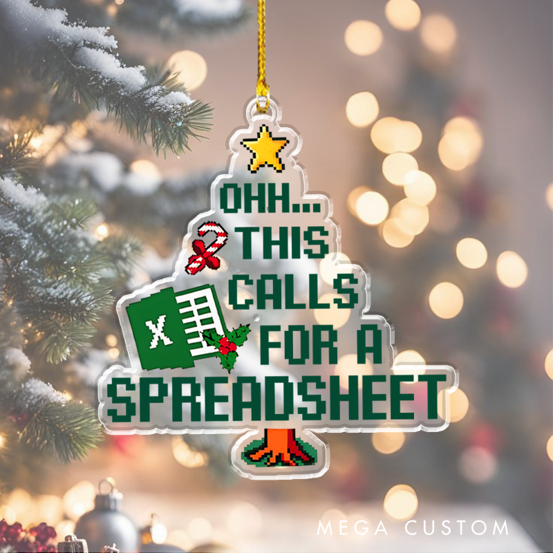 Personalized Funny Geek Data Lovers Christmas Ornament Holiday Spreadsheet Christmas Ornament Christmas Gift for Geek Nerd