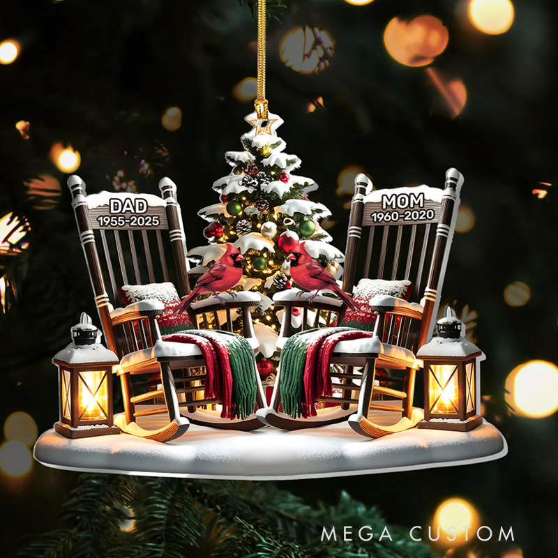 Personalized Memorial Christmas Ornament Christmas In Heaven Ornament Cardinal Sympathy Gift for Family Members