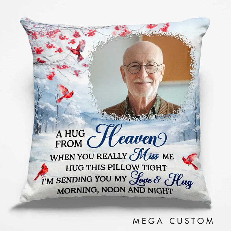 Personalized Memorial Photo Pillow An Embrace From The Skies Custom Double Sided Pillow Sympathy Gift Christmas Gift for Family Members