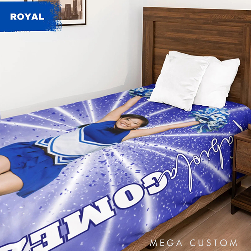 Personalized Cheerleader Blanket Featuring Your Photo and Name for Girls Cheer Team Gift