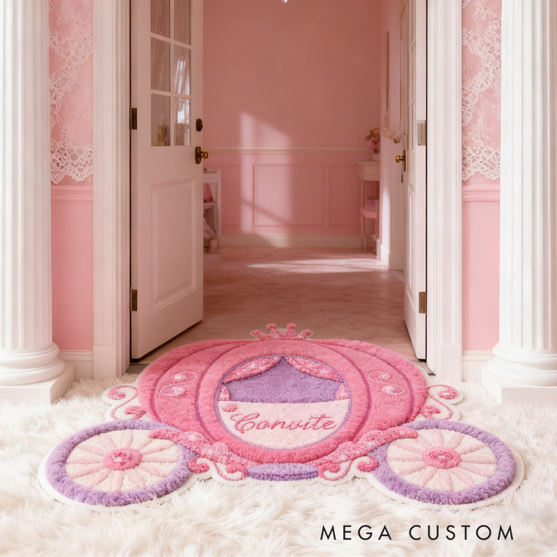 Personalized Cartoon Pink Pumpkin Carriage with Name Christmas Gift for Kids Birthday Gifts for Kids