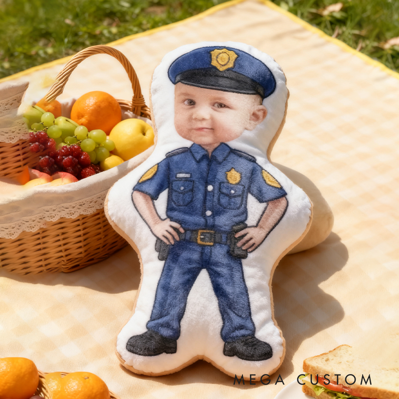 Personalized Policeman Pillow with Custom Face Design 3D Print Pillow Police Pillow Gift