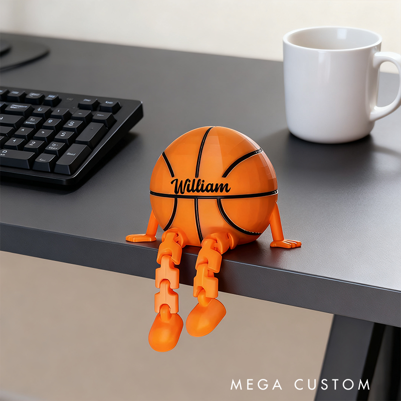 Personalized Basketball Decor with Dangling Legs and Custom Name