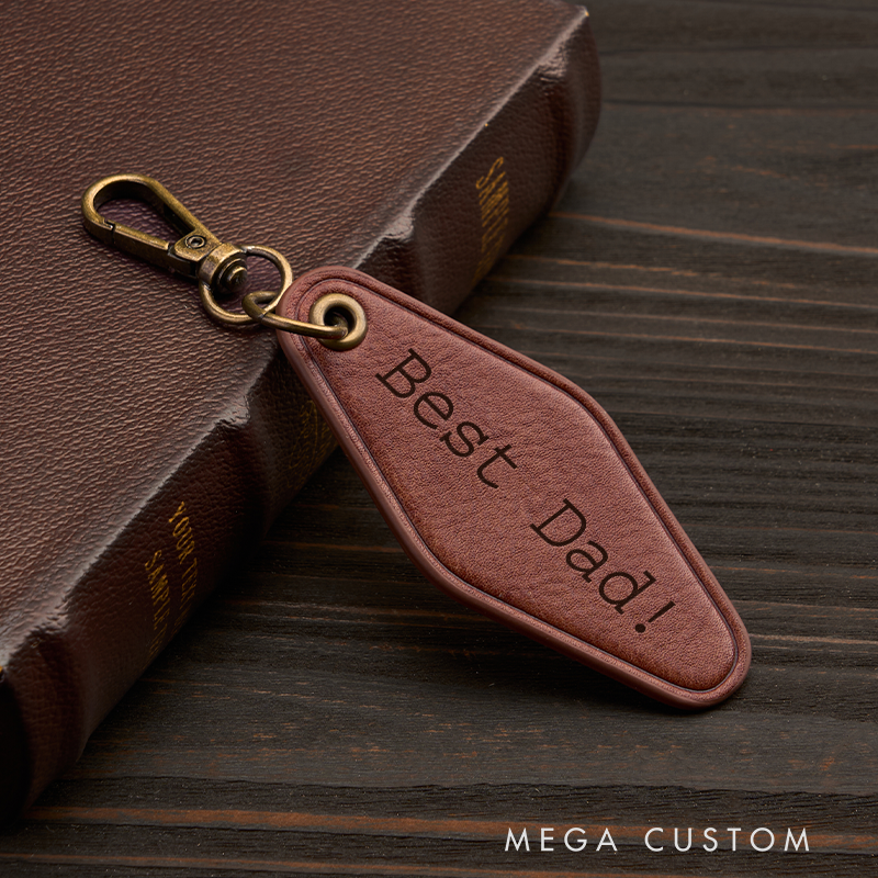 Personalized Leather Keychain for Men Custom Keychain with Name Engraved Leather Key Chain Anniversary Gift for Him Groomsmen Gift Birthday Gift for Dad Boyfriend Husband