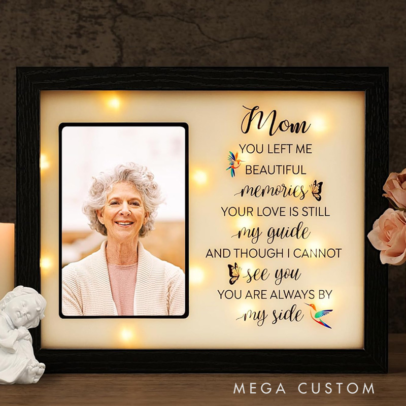 Personalized Sympathy LED Shadow Box Picture Frame Memorial Gift for Loss of Mom Bereavement Gifts in Memory of Loved One
