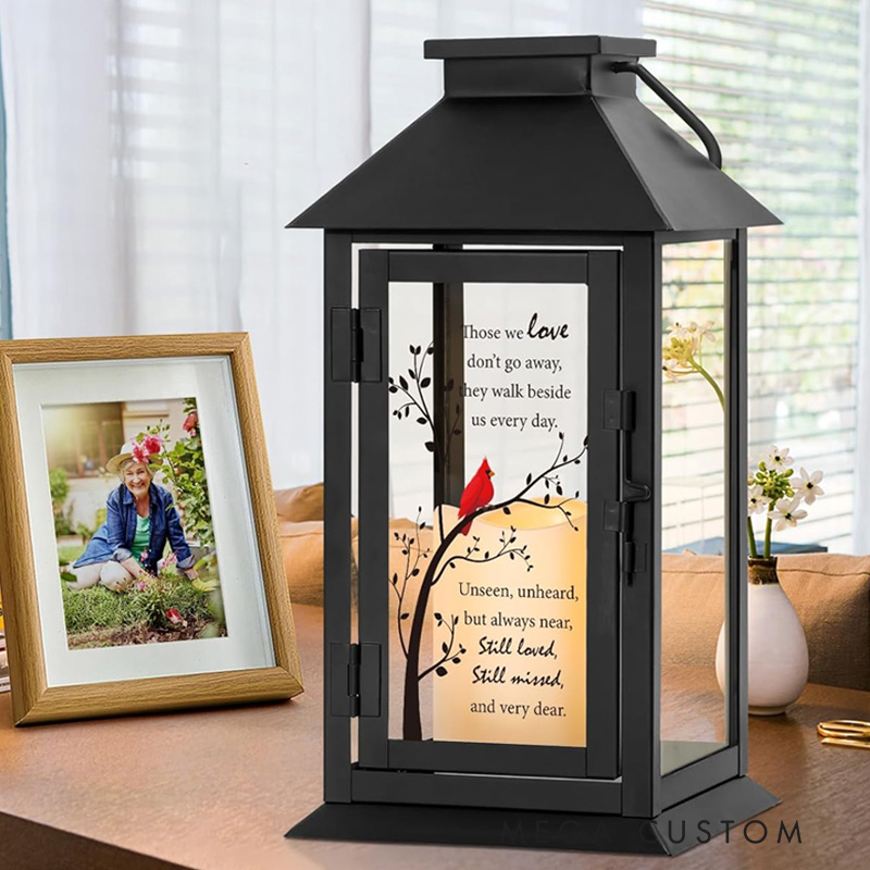 Personalized Memorial Lantern with LED Candle and Remote Bereavement Gifts in Memory of Mother Sympathy Gifts