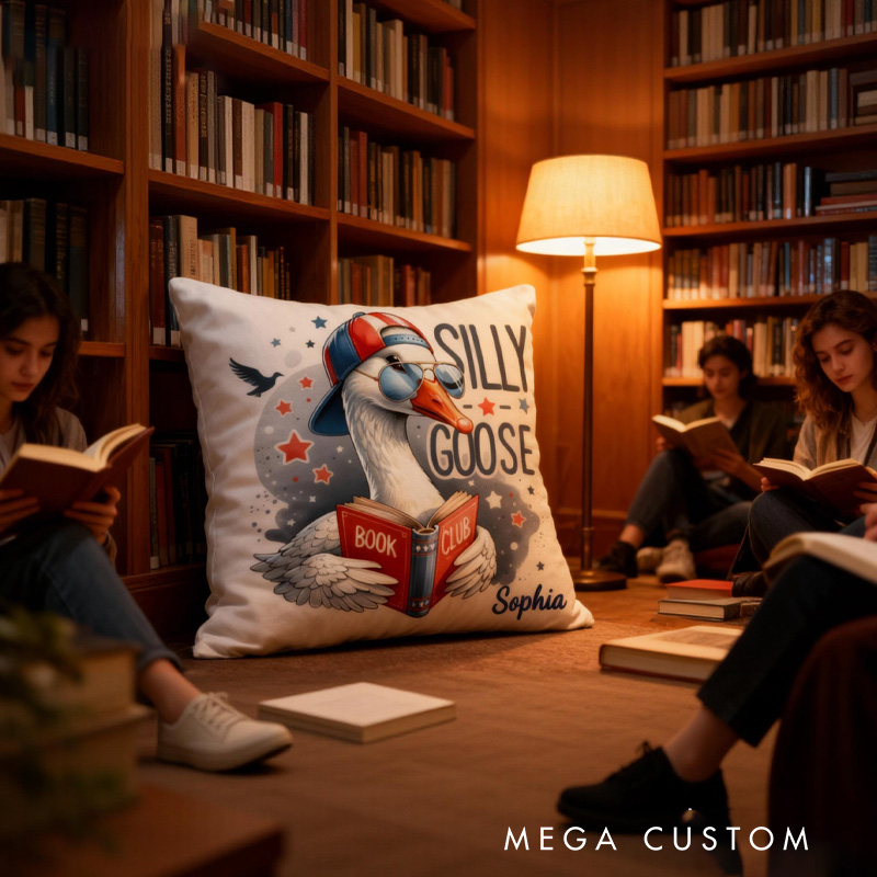 Personalized Book Stack Throw Pillow Fantasy Bookish Pillow with Name for Kids Boy Girl Gift for Reading Lover Pillow
