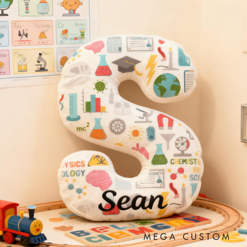 Personalized Science Pillow for Kid Scientist Physics Chemistry and Biology Lover Pillow