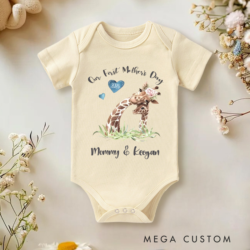 Personalized Our First Mother's Day Baby Onesie Baby Gift for New Mom