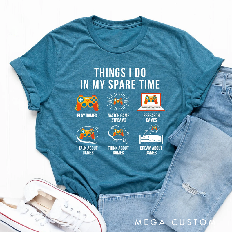 Personalized Funny Gaming T-Shirt Video Game Lover Gift for Geek Boyfriend Kids